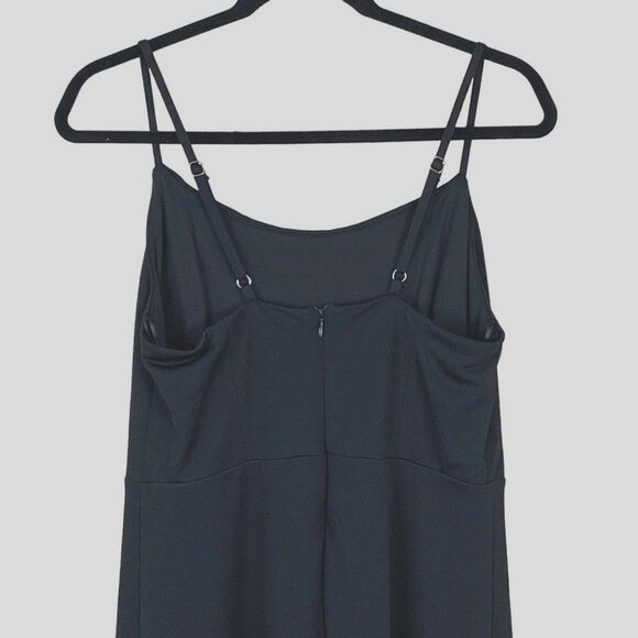 Birdy Grey Ash Maxi Dress Sz L Black Cowl Neck Crepe Bridesmaid Formal Goth - Picture 7 of 11